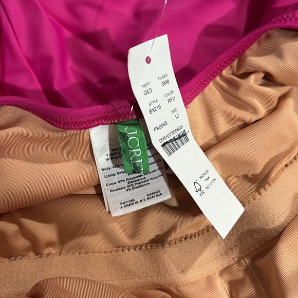 NWT J. Crew Heritage scoopback one-piece swimsuit Radiant Fuchsia - Picture 4 of 10